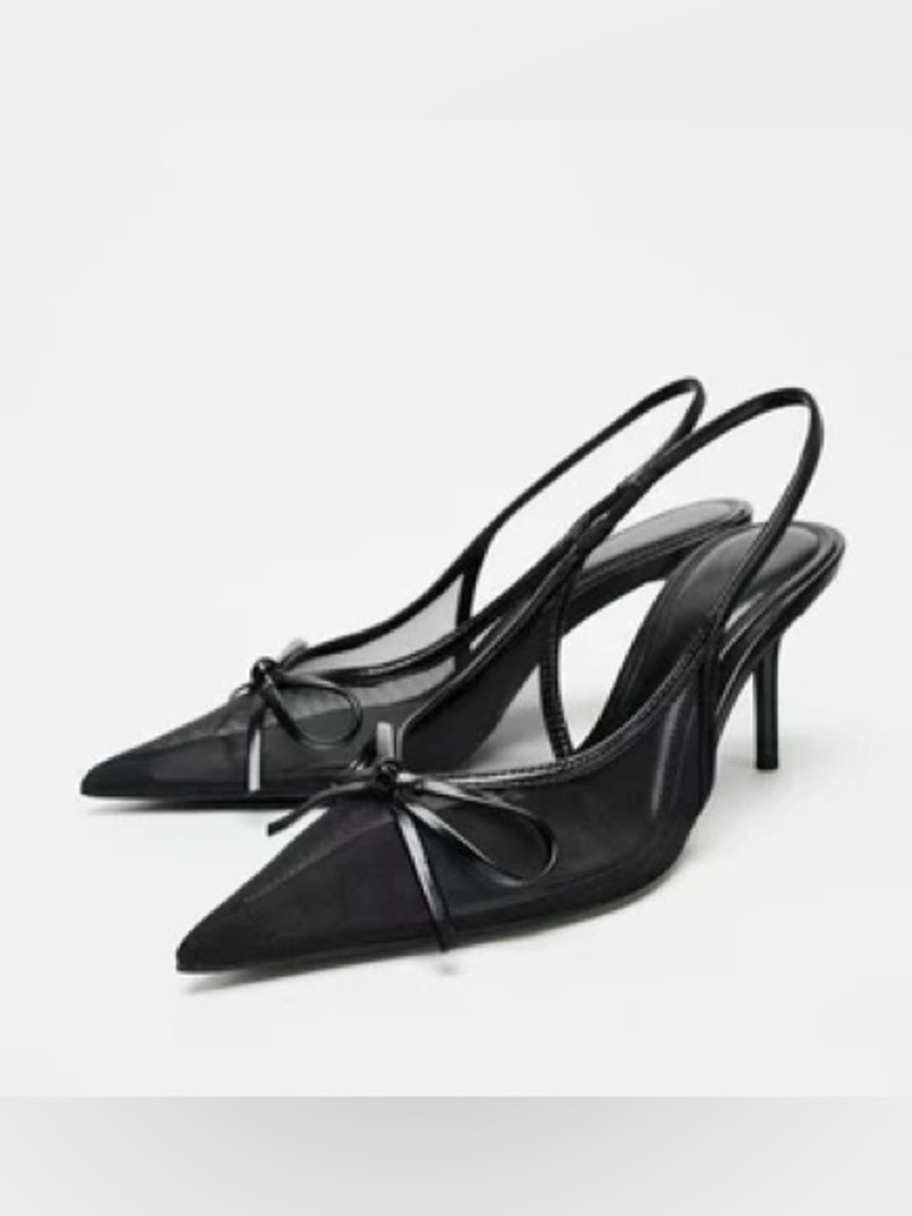 ZARA POINTED TOE BOW HEELS